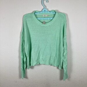 Harper Heritage Womens Sweater Sz L Long Sleeve Pullover Knit Green New W Tags